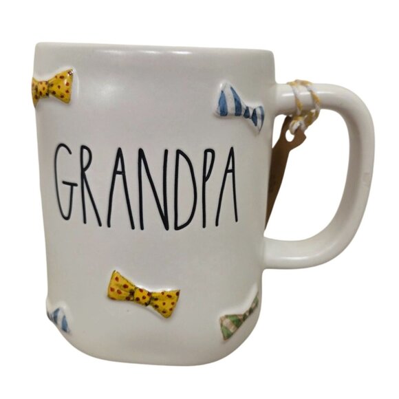 NWT Rae Dunn Artisan Collection Grandpa Mug With Bow Tie Design - Picture 1 of 6